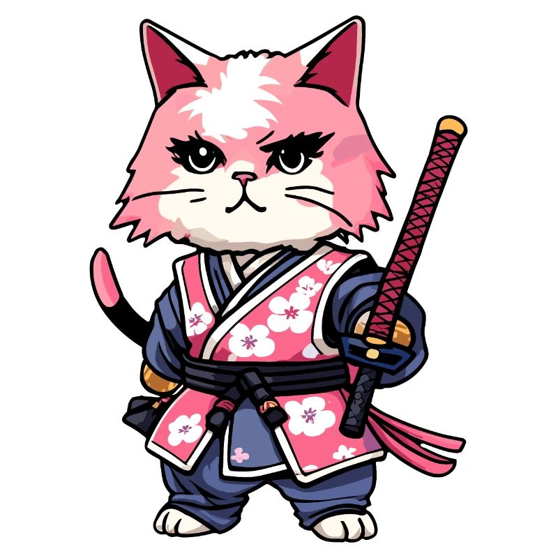 Samurai Katze & Kirschblüten #11