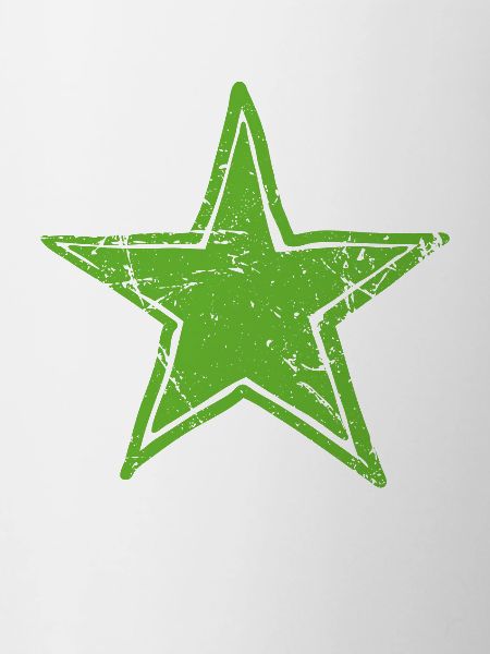 Star Drawn Path CMYK Green