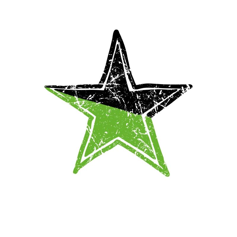Star Green Black Drawn Path