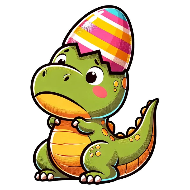 Easter T-Rex in Eggshell, Clumsy