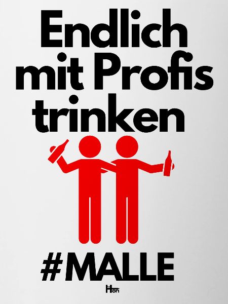 Malle Finally drinking with professionals