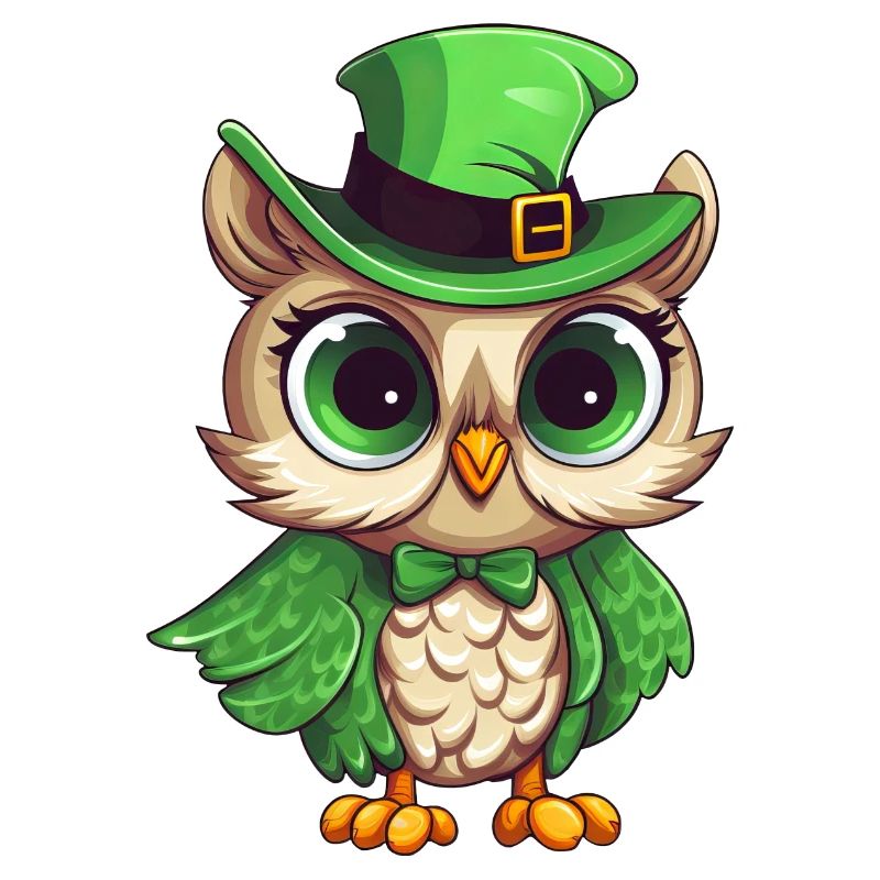 Conception de la Saint-Patrick de hibou comique mignon