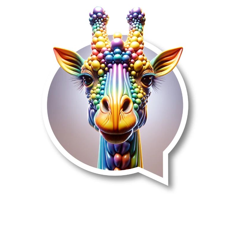 Giraffe diversity CSD rainbow 3D saying balloon