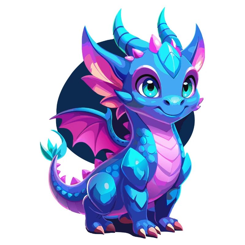 Niedlicher blauer geschuppter Drache