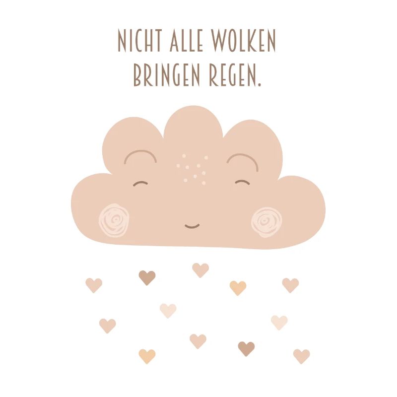 Not all clouds bring rain beige boho hearts