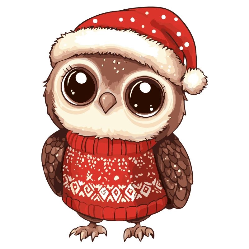Eule Weihnachten Comic