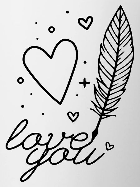Feather Font Love You