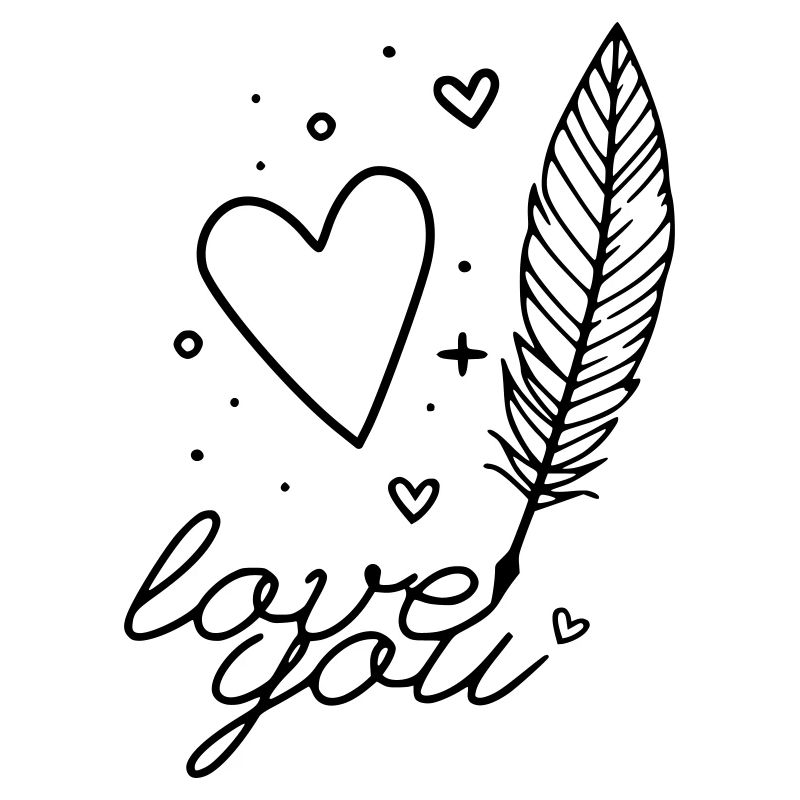 Feather Font Love You