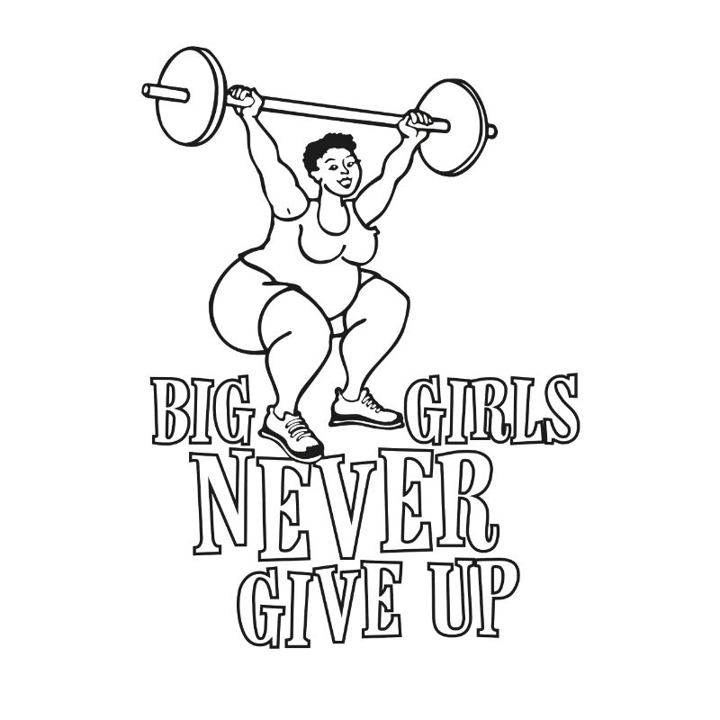 Dicke Dame beim Squat mit Spruch