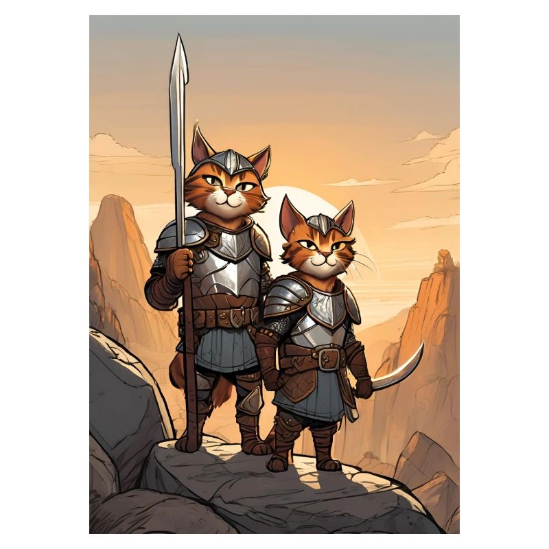 Katze Gemälde rote schwarze Cat Vikinger