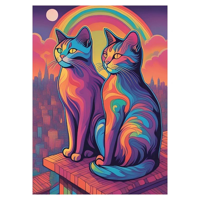 Psychedelic Cat Rainbow