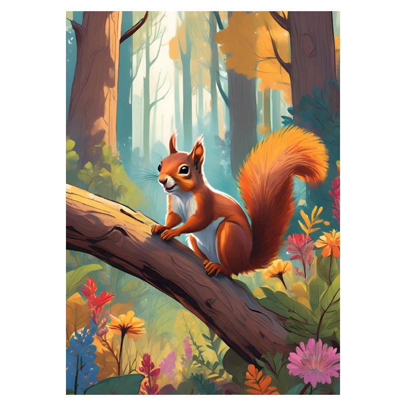 Eichhörnchen im Wald Grün