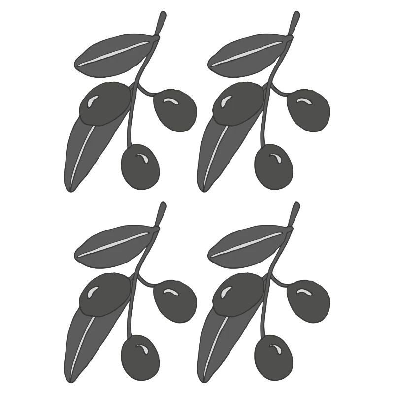 Olive branches black white