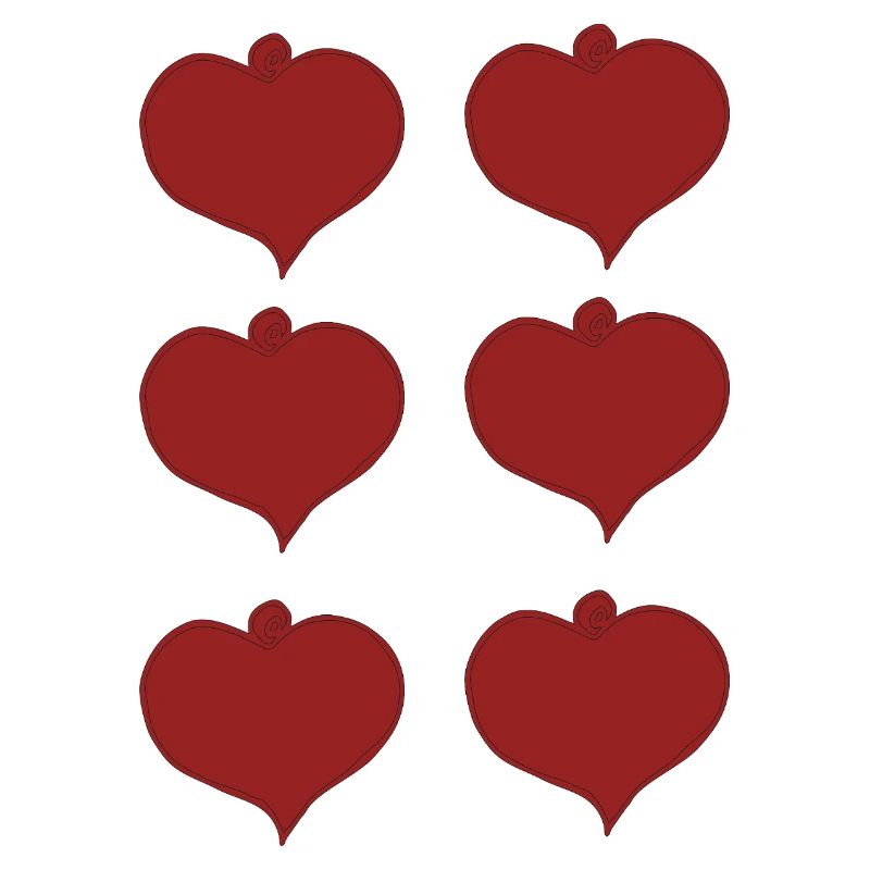 Heart pendant sixfold
