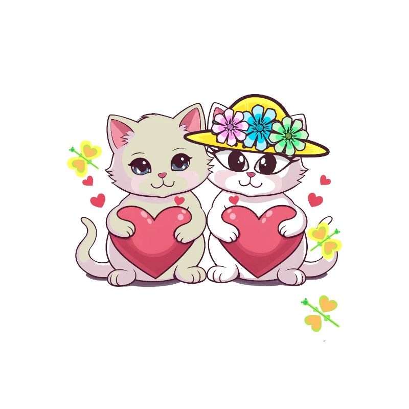 Chat Chats Coeur Coeurs Saint Valentin