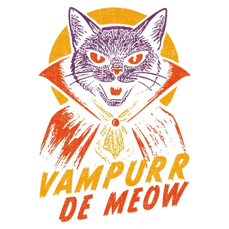 Vampurr De Meow Retro Comic Vampirkatze
