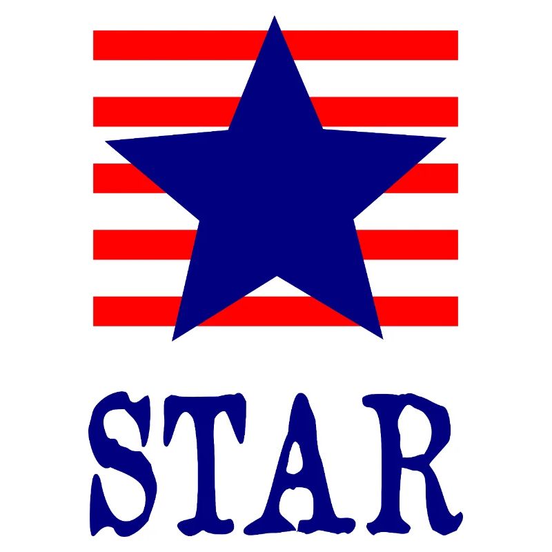 Patriotic Star with Red White Blue Stripes