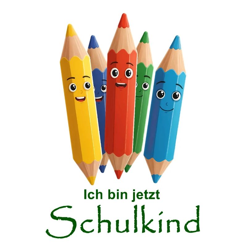 Bunte Buntstifte mit fröhlichen Gesichtern