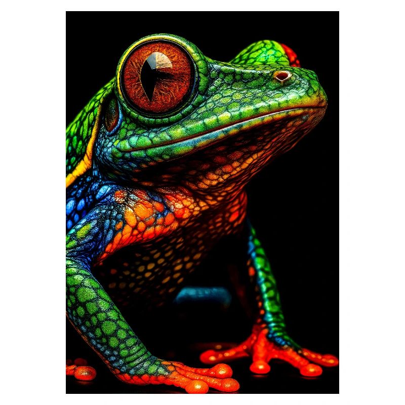 Vivid Rainbow Tree Frog Illustration