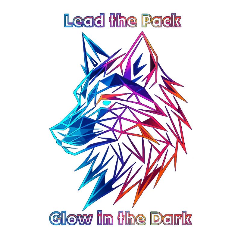 Neon Geometric Wolf Illustration