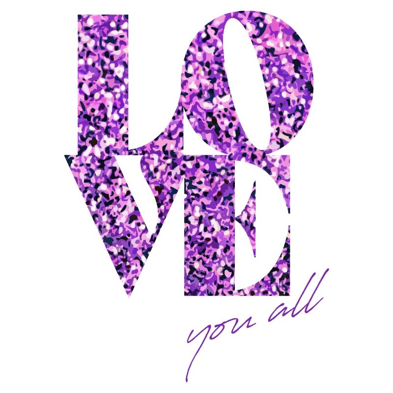 Violet Glitter Love Affirmation Design
