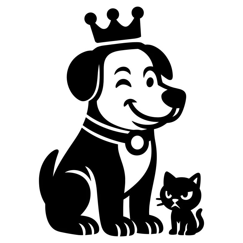 Chien royal avec chat