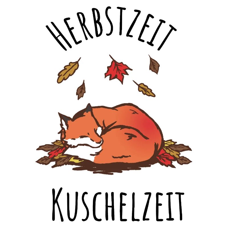 Sleeping fox in autumn cuddle time