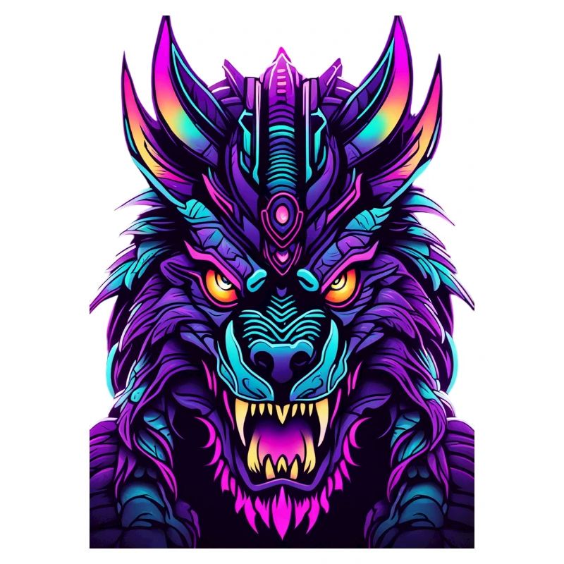 Neon Wolf Spirit