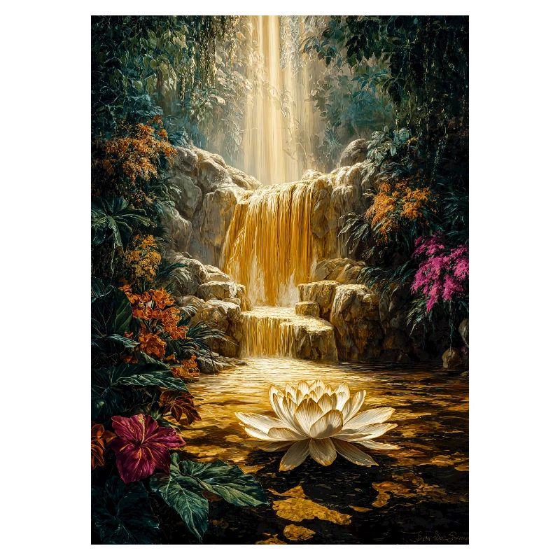 Paysage de lotus doré