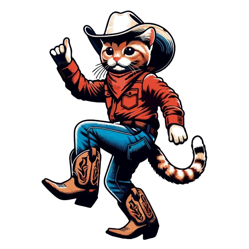 Aventure de cow-boy chat
