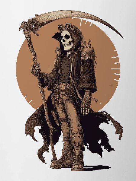 Steampunk Grim Reaper – Style Industriel