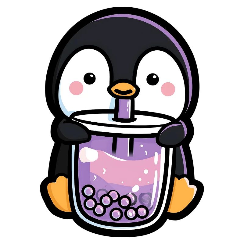 Kawaii Pinguin Bubble Tea Boba