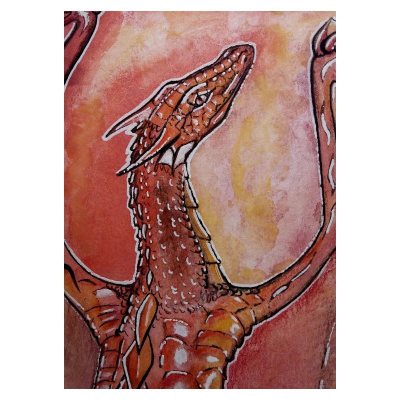 Red Dragon Hand Painted