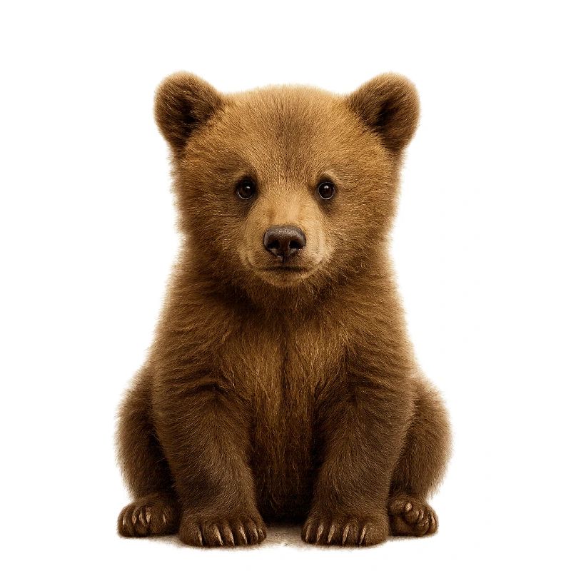 Bébé ours en fourrure brune douce