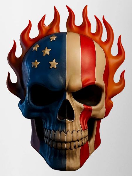 Flaming Flag Skull