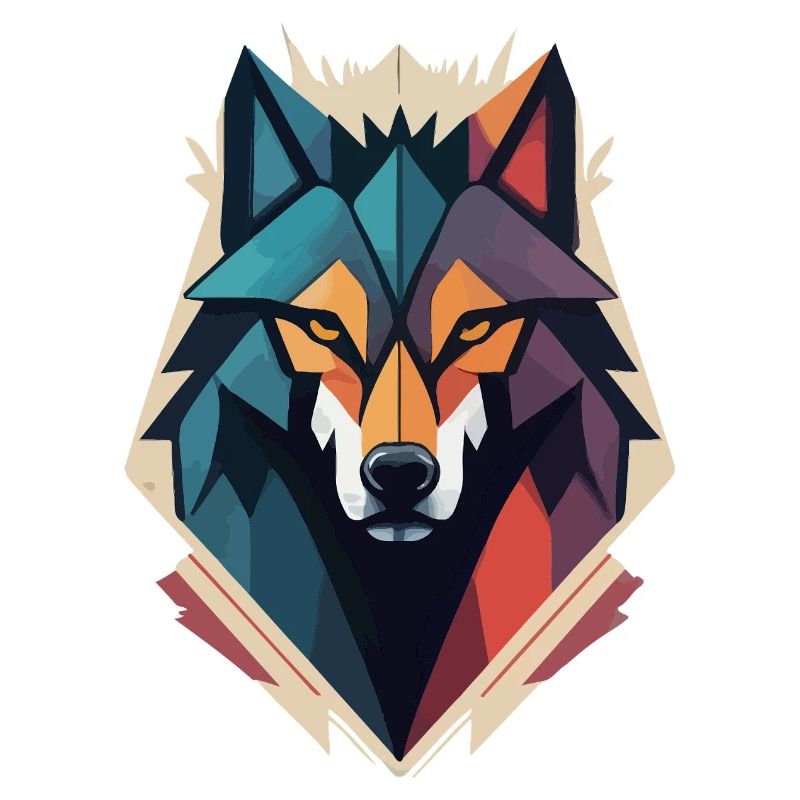 Geometric Wolf Head