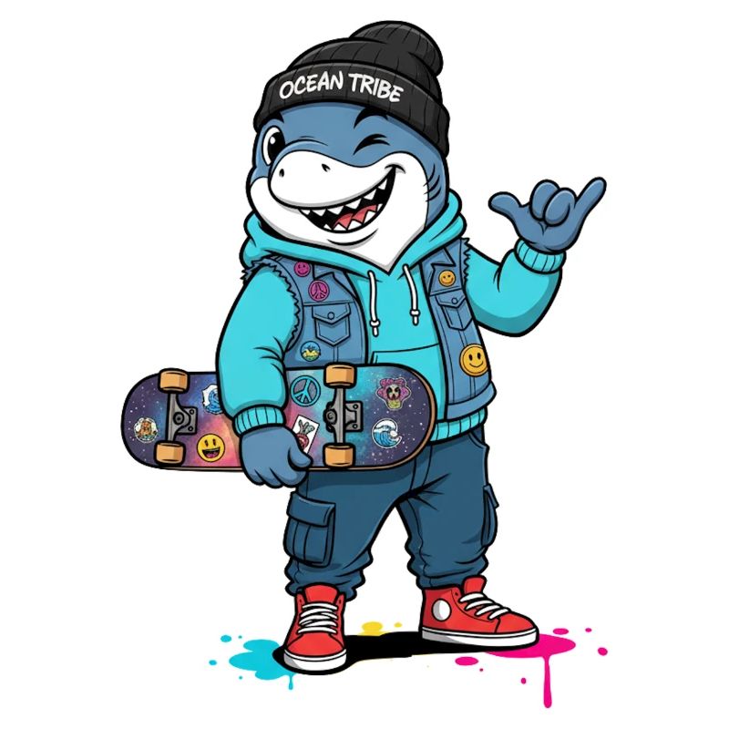 OceanTribe Shark with Skateboard