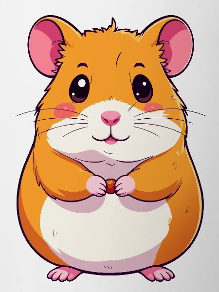 Cute little hamster with grain motif