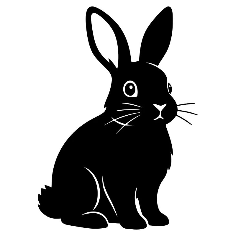 Silhouette de lapin, Vecteur noir