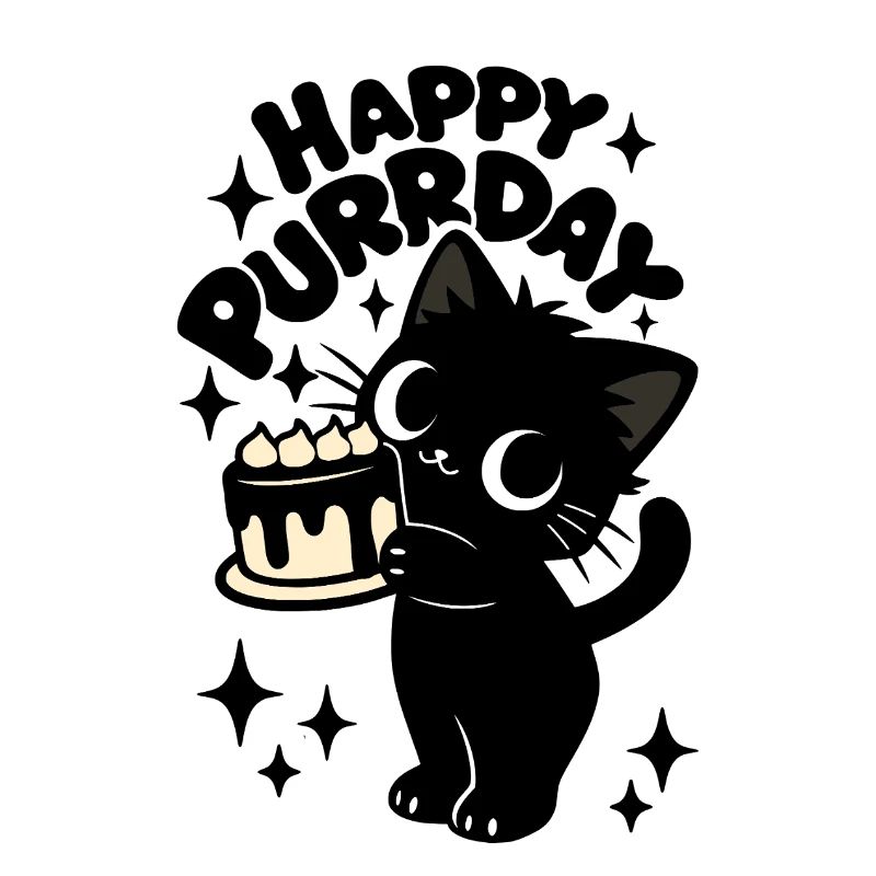 Chat Vol de Cuisine | Motif de chats d’anniversaire mignons