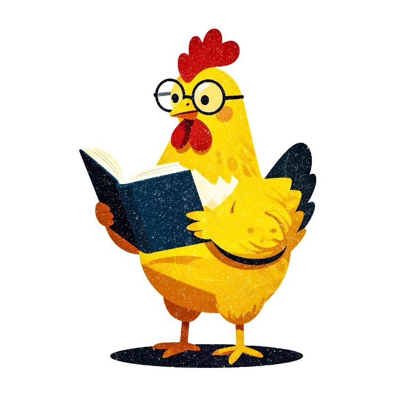 Bücherhaftes Huhn