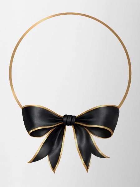Circle Bow Black Gold