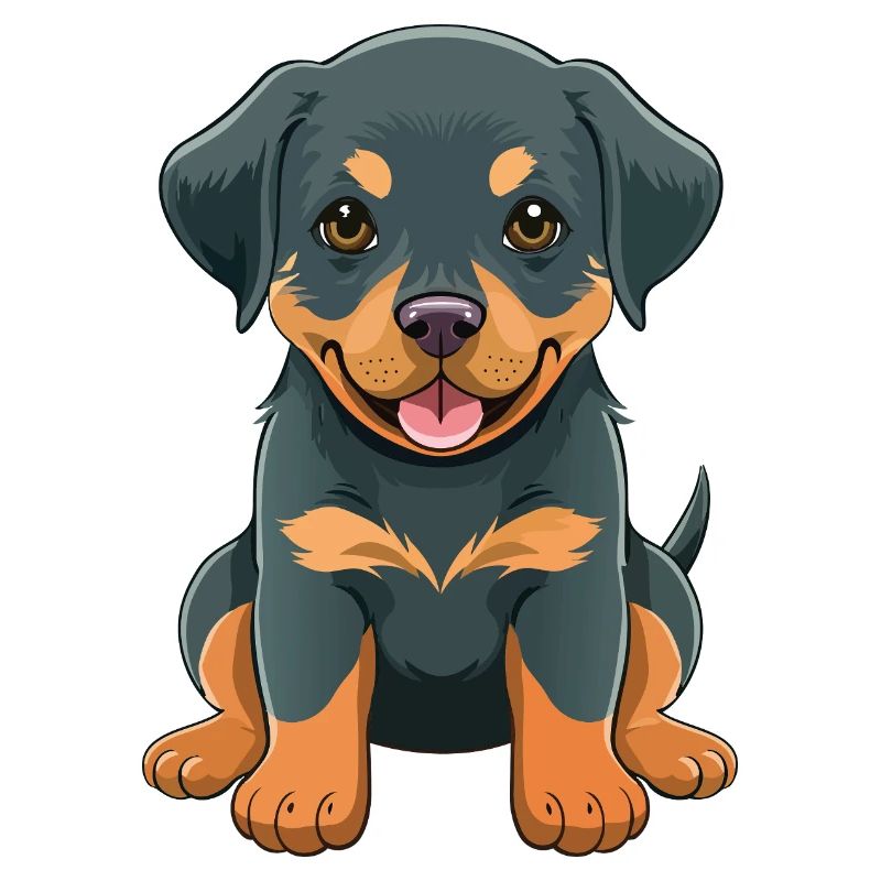 Dessin animé de chiot Rottweiler