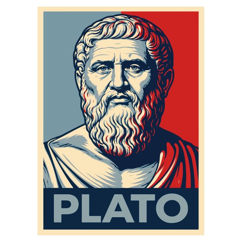 Plato Portrait in Retro design