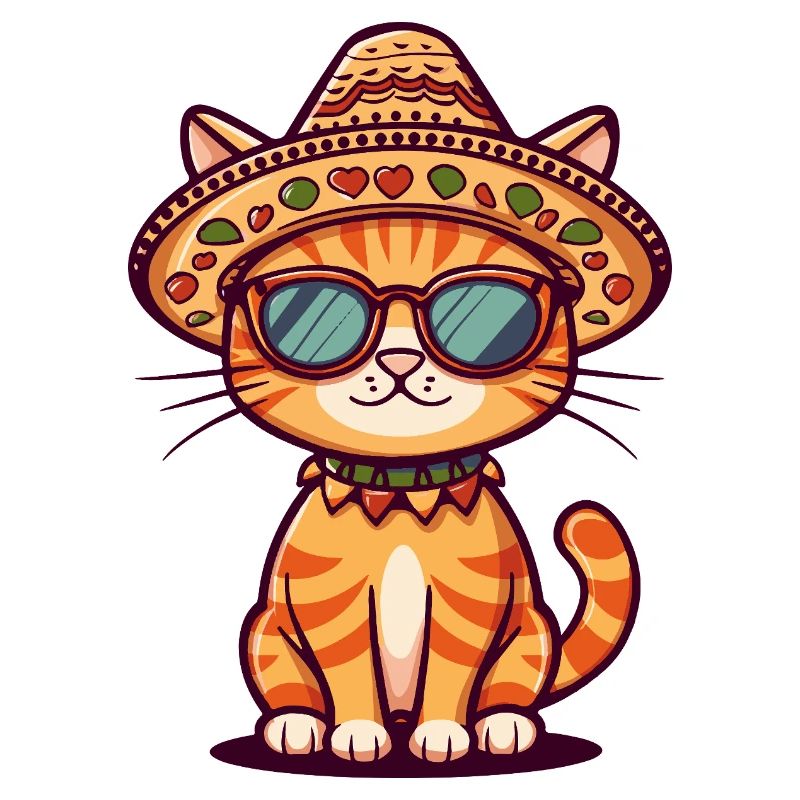 Katze Comic Lustig Sombrero