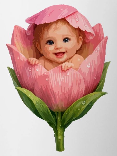 Baby in Pink Peony Bloom