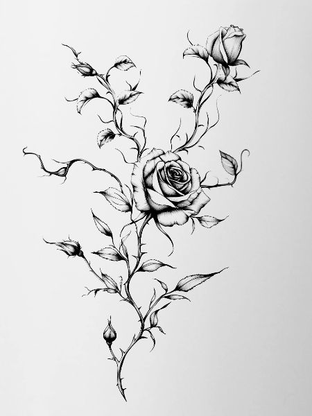 Rosengravierte Blumentinte