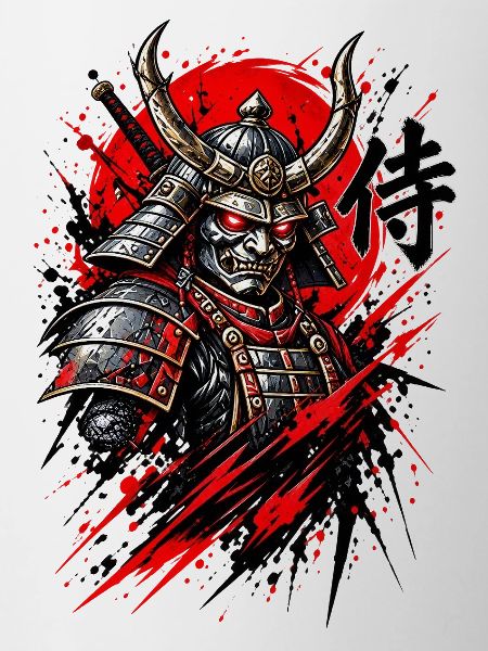 Samurai Krieger – Japanisches T-Shirt Design