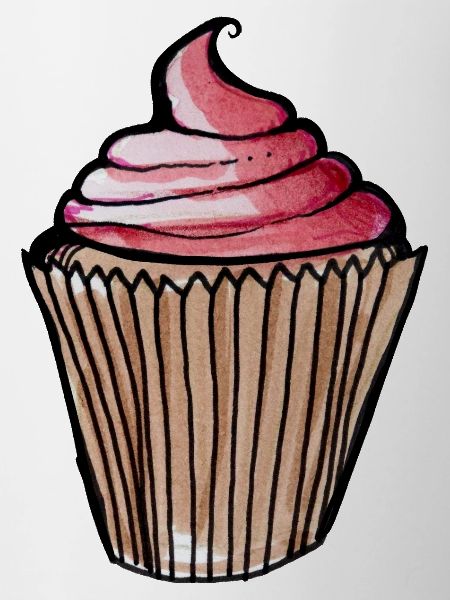 Aquarell Pink Cupcake