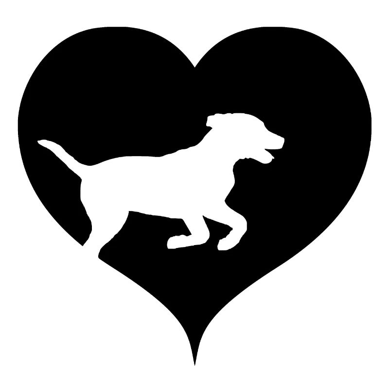 Chiens avec coeur noir